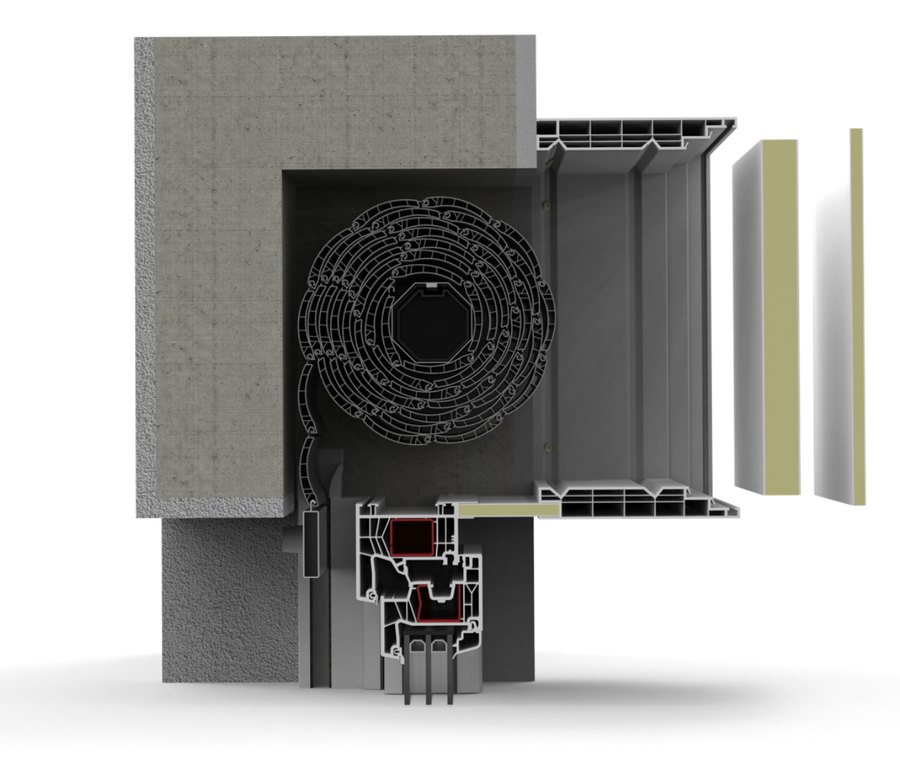 Cassonetto ARCA XT Exte in sezione